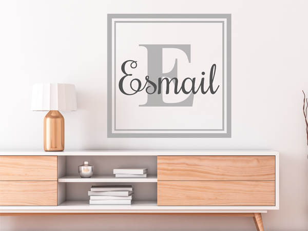 Wandtattoo Esmail als eckiges Monogramm