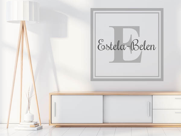 Wandtattoo Estela-Belen als eckiges Monogramm