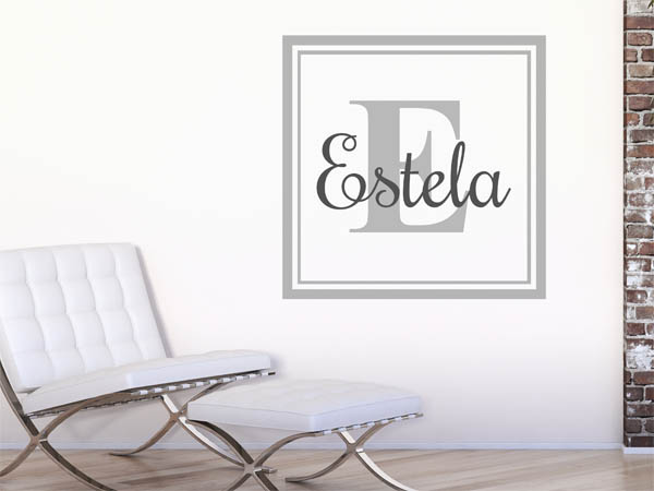 Wandtattoo Estela als eckiges Monogramm