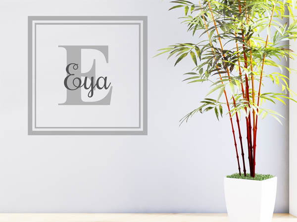 Wandtattoo Eya als eckiges Monogramm