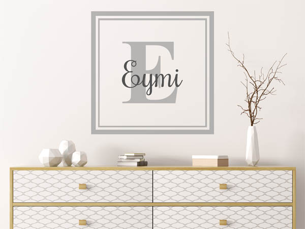 Wandtattoo Eymi als eckiges Monogramm