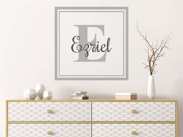 Wandtattoo Ezriel als eckiges Monogramm