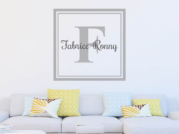 Wandtattoo Fabrice-Ronny als eckiges Monogramm