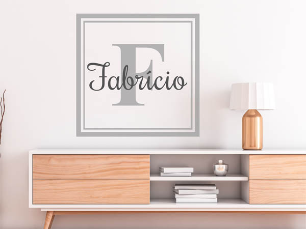 Wandtattoo Fabrício als eckiges Monogramm