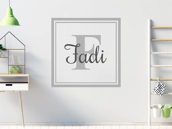 Wandtattoo Fadi als eckiges Monogramm
