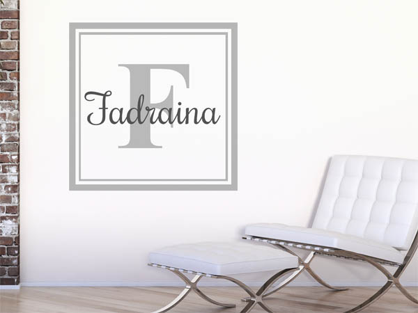 Wandtattoo Fadraina als eckiges Monogramm