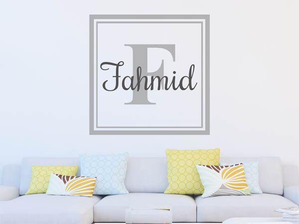 Wandtattoo Fahmid als eckiges Monogramm
