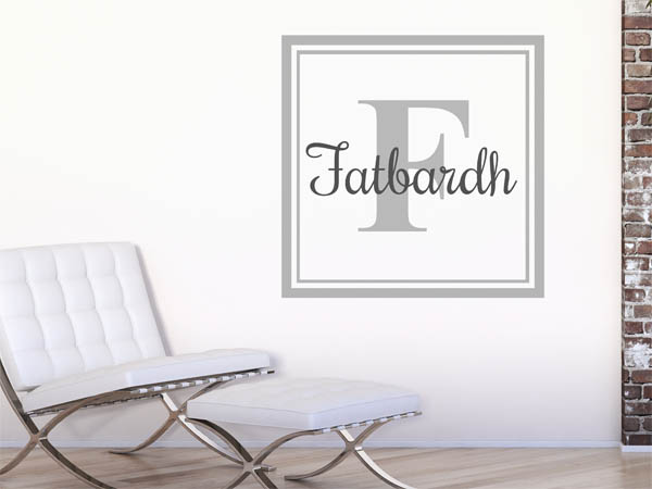 Wandtattoo Fatbardh als eckiges Monogramm