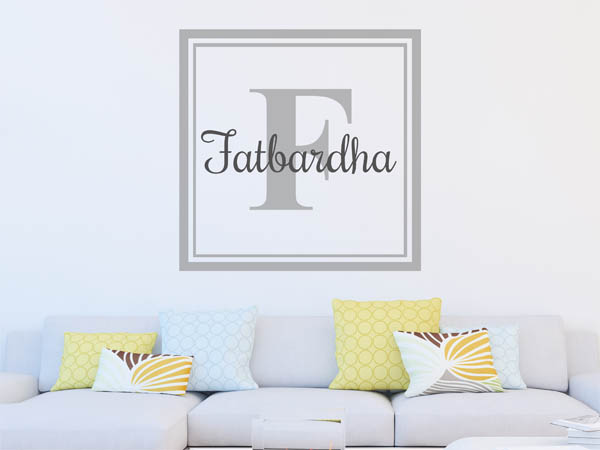 Wandtattoo Fatbardha als eckiges Monogramm