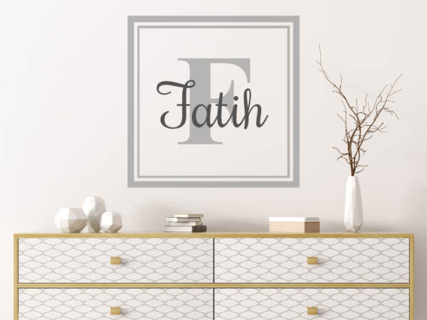 Wandtattoo Fatih als eckiges Monogramm