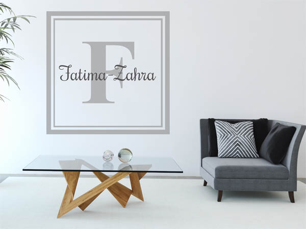 Wandtattoo Fatima-Zahra als eckiges Monogramm