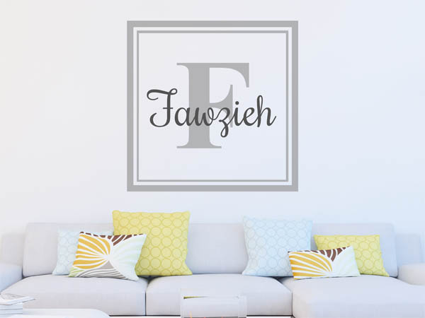 Wandtattoo Fawzieh als eckiges Monogramm