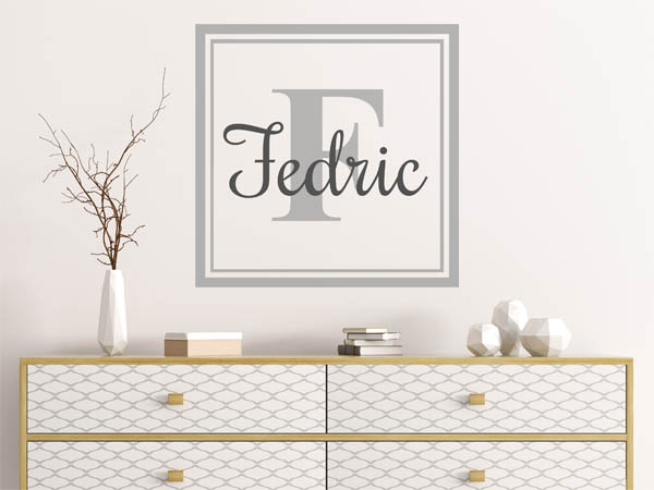 Wandtattoo Fedric als eckiges Monogramm