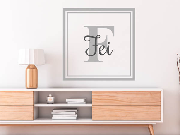 Wandtattoo Fei als eckiges Monogramm
