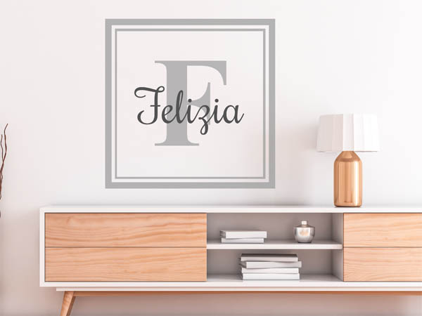 Wandtattoo Felizia als eckiges Monogramm