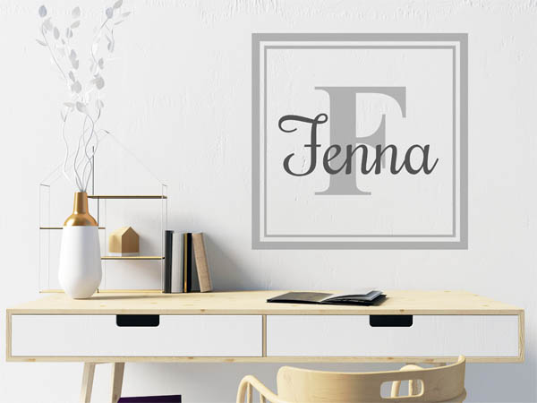 Wandtattoo Fenna als eckiges Monogramm