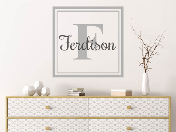 Wandtattoo Ferdison als eckiges Monogramm