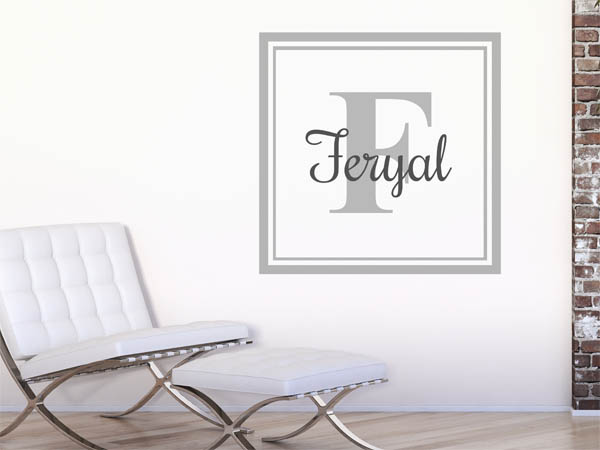 Wandtattoo Feryal als eckiges Monogramm