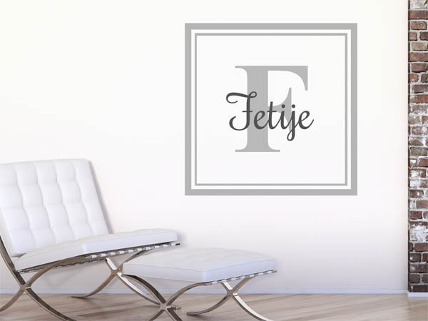 Wandtattoo Fetije als eckiges Monogramm
