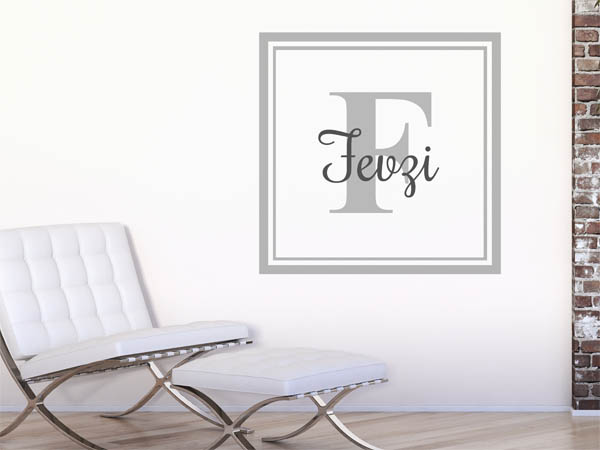 Wandtattoo Fevzi als eckiges Monogramm