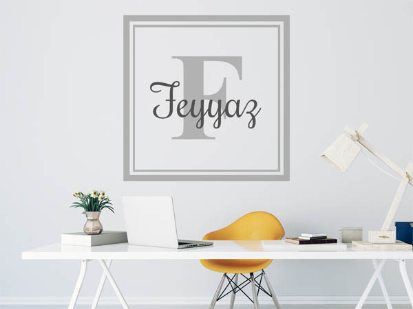 Wandtattoo Feyyaz als eckiges Monogramm