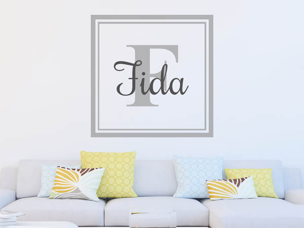 Wandtattoo Fida als eckiges Monogramm