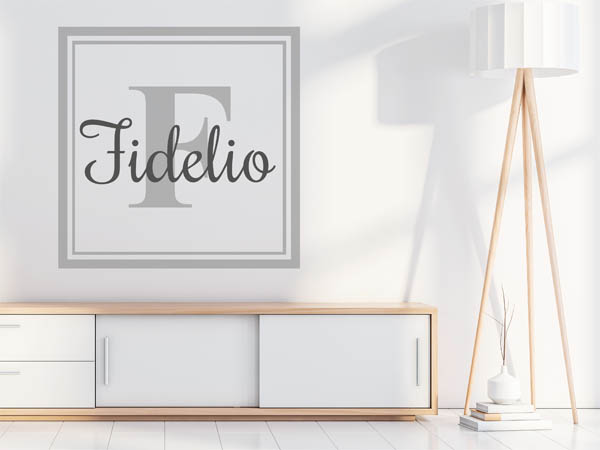 Wandtattoo Fidelio als eckiges Monogramm