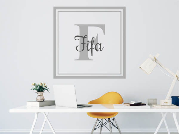 Wandtattoo Fifa als eckiges Monogramm
