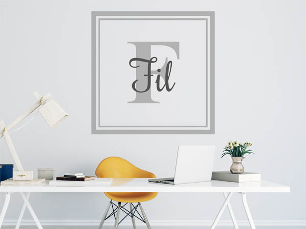 Wandtattoo Fil als eckiges Monogramm