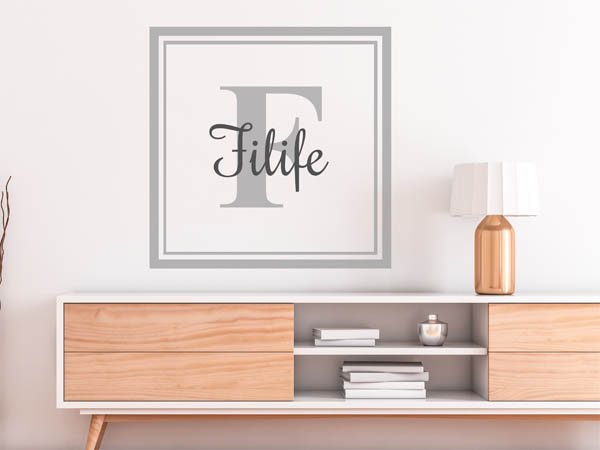 Wandtattoo Filife als eckiges Monogramm