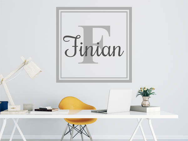 Wandtattoo Finian als eckiges Monogramm