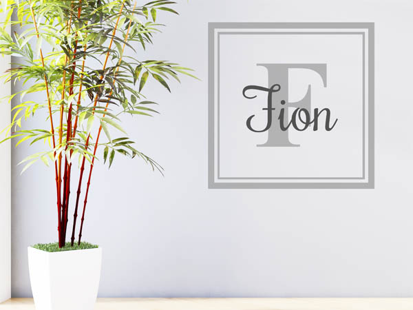 Wandtattoo Fion als eckiges Monogramm