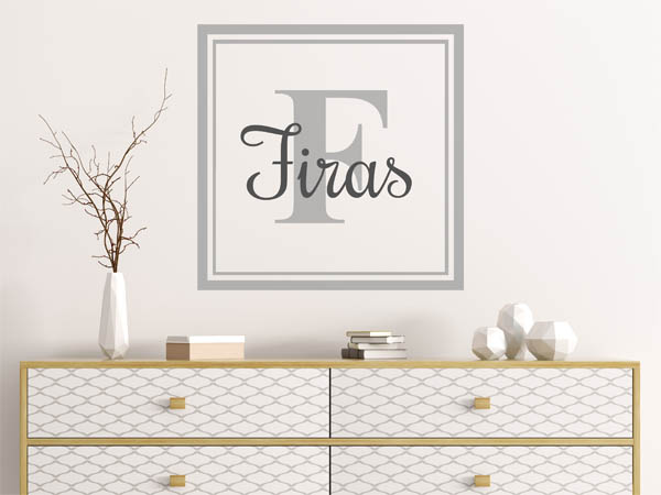 Wandtattoo Firas als eckiges Monogramm