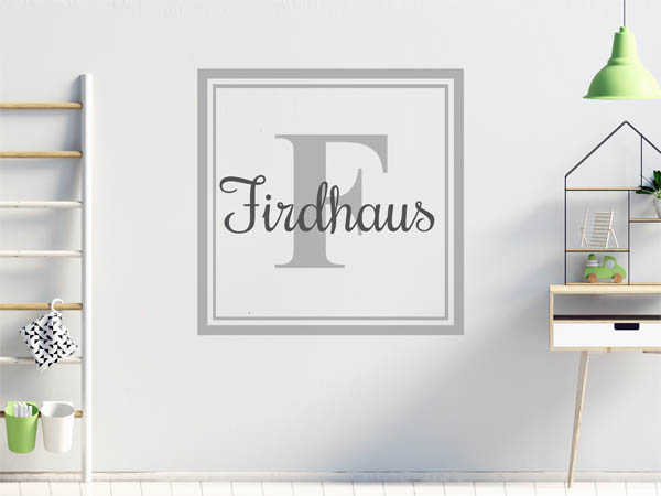 Wandtattoo Firdhaus als eckiges Monogramm