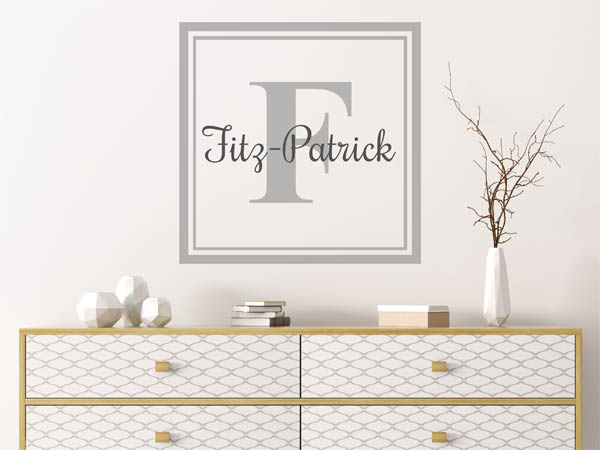 Wandtattoo Fitz-Patrick als eckiges Monogramm