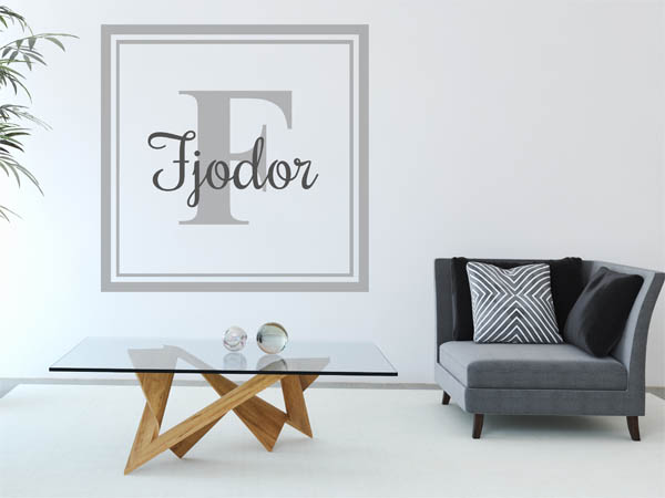 Wandtattoo Fjodor als eckiges Monogramm