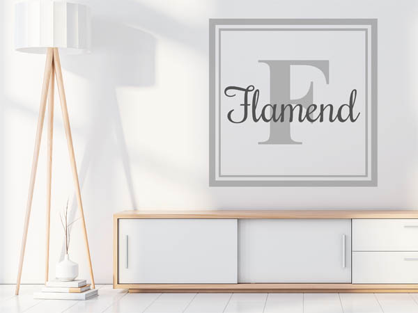 Wandtattoo Flamend als eckiges Monogramm