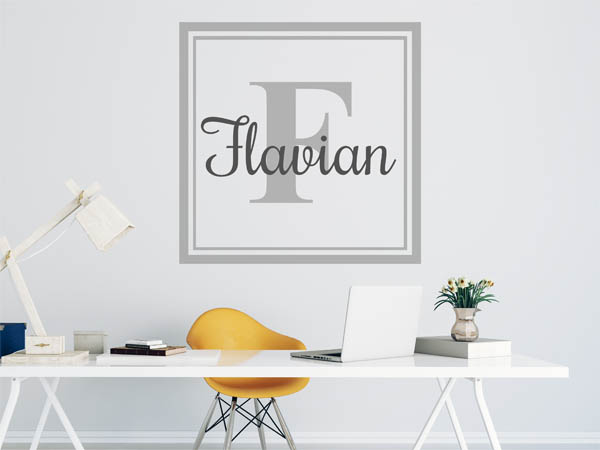 Wandtattoo Flavian als eckiges Monogramm