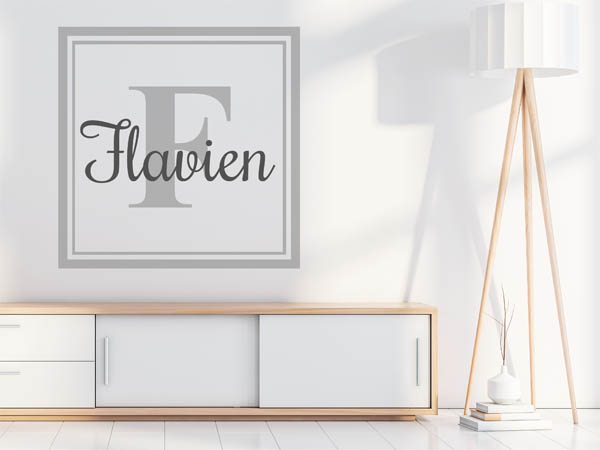 Wandtattoo Flavien als eckiges Monogramm