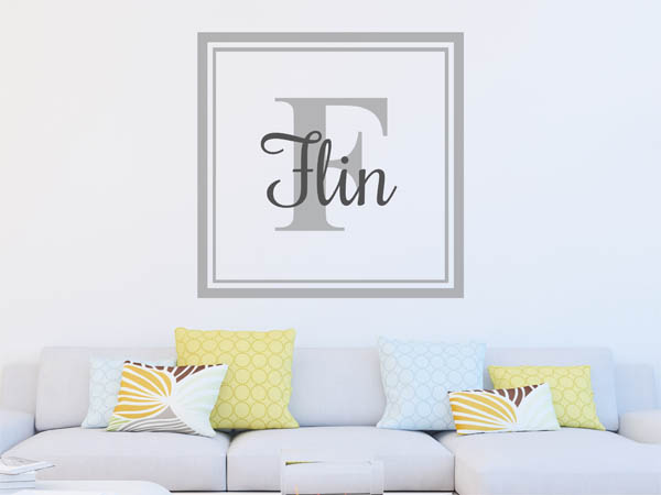 Wandtattoo Flin als eckiges Monogramm