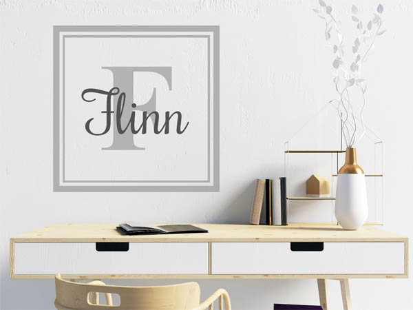 Wandtattoo Flinn als eckiges Monogramm