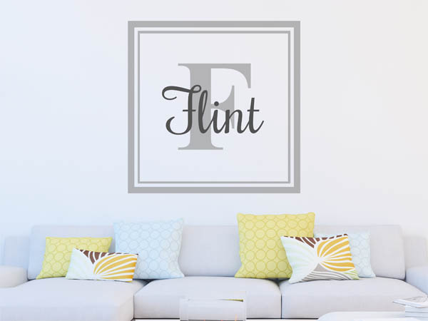 Wandtattoo Flint als eckiges Monogramm
