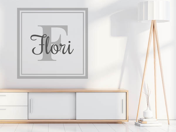 Wandtattoo Flori als eckiges Monogramm