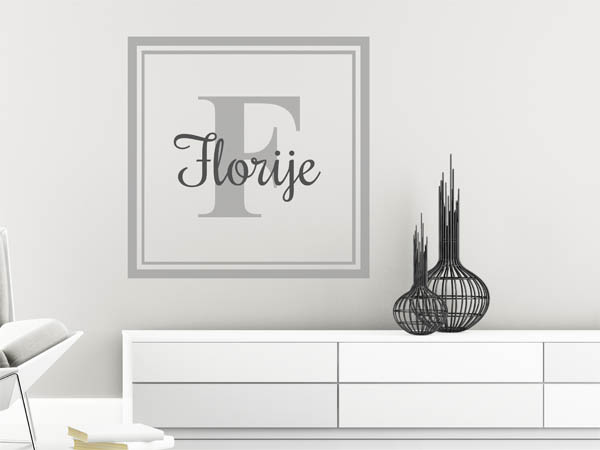 Wandtattoo Florije als eckiges Monogramm