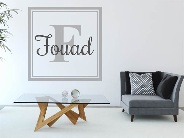 Wandtattoo Fouad als eckiges Monogramm
