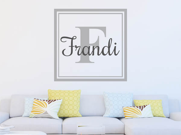 Wandtattoo Frandi als eckiges Monogramm