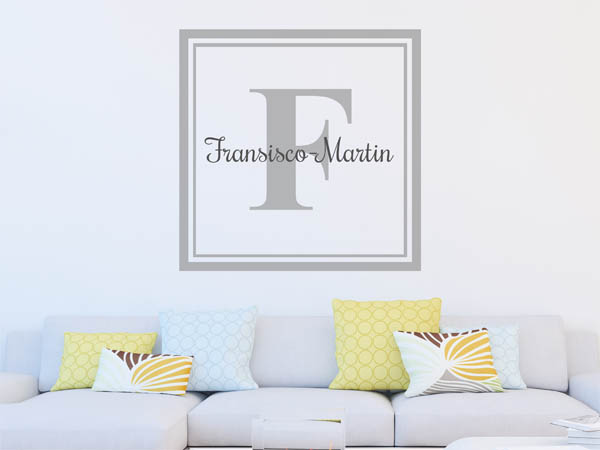 Wandtattoo Fransisco-Martin als eckiges Monogramm