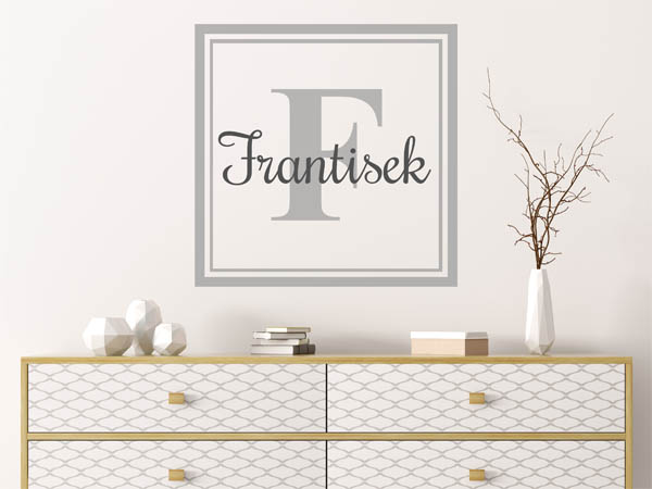 Wandtattoo Frantisek als eckiges Monogramm