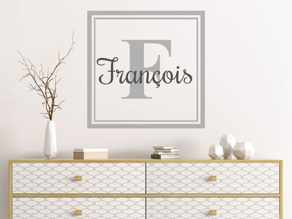 Wandtattoo François als eckiges Monogramm
