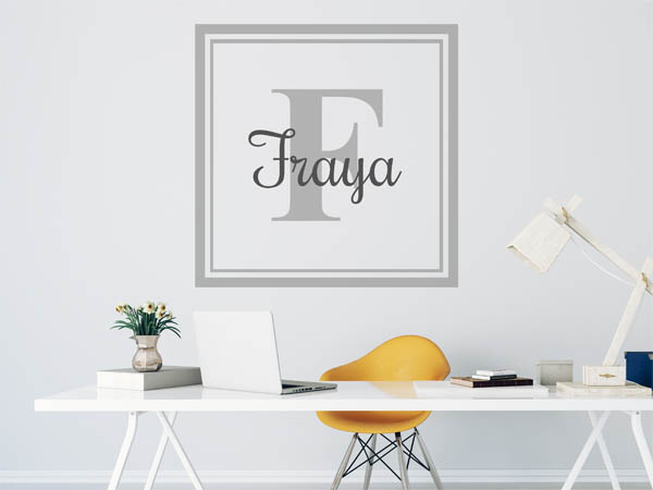 Wandtattoo Fraya als eckiges Monogramm